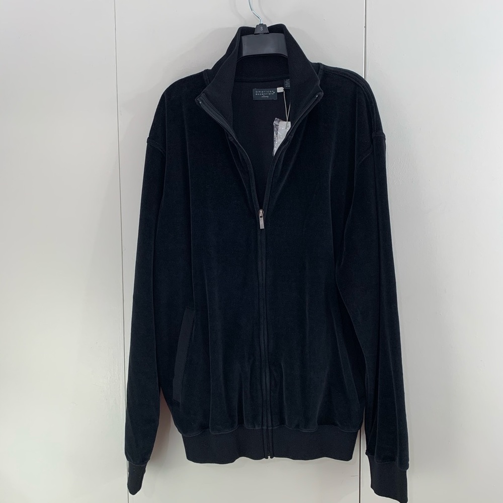 American Essentials S black Velour full zip